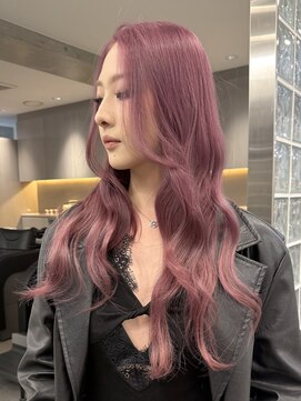 サンクプロジェクト(cinq PROJECT) ラベンダーミルクティーグレージュ韓国風顔まわりレイヤー原宿