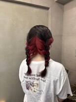 ファビ 渋谷(Fab)&nbsp;くびれヘア/暗めカラー/アプリコットオレンジ/縮毛矯正