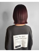 外ハネボブ/ピンクレッド/春カラー大人ガーリー