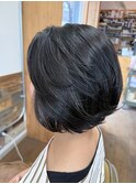 地毛風コントラストハイライト/大人ボブ