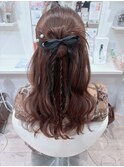 リボンアレンジmix☆ハーフアップ