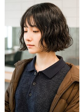 ラレイ ハラジュク(Lalei harajuku) 原宿ボブパーマ切りっぱなしボブミニボブスパイラルパーマ30代