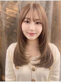 韓国ヘア/韓国レイヤー/グレージュ/前髪カット/20代30代40代50代