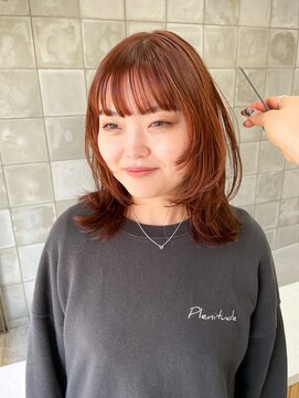 トゥコ(tuco) オレンジブラウンオレンジベージュレイヤーミディアムウルフ