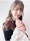ハーフアップウェーブ_グレージュカラーボブウルフ_49006