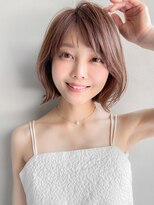 薄めバング前髪似合わせカットサイドバング艶感くびれヘア
