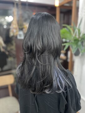 リッカ(RICCA) 【イヤリングカラー】ネイビーブラック×シルバーブルー♪