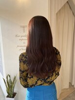 トゥーリ 二日市店(tuuli)&nbsp;大人女性◆艶レイヤー前髪ピンクベージュ 髪質改善 縮毛矯正