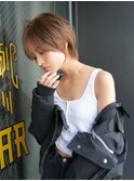【GEEKS渋谷】ナチュラルショートウルフ/ベージュ/小顔/春カラー