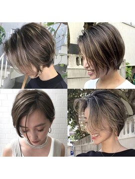 アンプラグド(unplugged) ブロンドベージュブリーチありダブルカラーハイトーン透明感