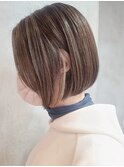 横浜西口顔周りレイヤーカットくびれヘア切りっぱなしボブ30代
