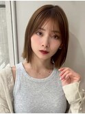 タッセルボブ/切りっぱなしボブ/ワンレン/ミルクティーベージュ2