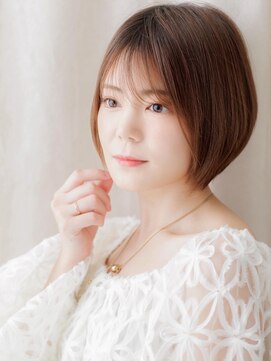 カバーヘア 上尾西口店(COVER HAIR) ウォームブラウン大人美人ひし形丸みショートボブY上尾30代40代