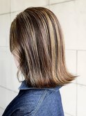 30代40代◎冬の白髪ぼかしハイライト×小顔レイヤーカット
