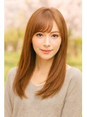 春の光に透ける☆モカベージュの大人艶ストレート