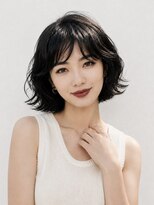 ノラ シブヤ(NORA)&nbsp;小顔ミディアムパーマミディアムデジタルパーマボブパーマ前髪