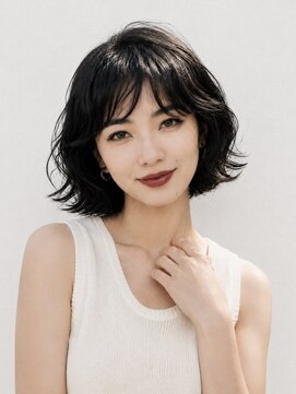 ノラ シブヤ(NORA) 小顔ミディアムパーマミディアムデジタルパーマボブパーマ前髪