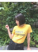 ワンカールカジュアル★ストリート前下がりモードボブ