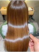 ベージュのハイトーン髪質改善カラー