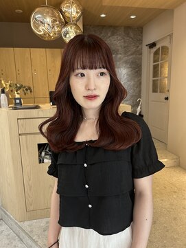 ボタン テンジン(VOTAN tenjin) ワインレッド/顔周りカット/韓国ヘア/天神