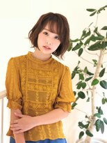 アニモ フィオレンテ 東川口店(animo FIORENTE)&nbsp;+animo東川口+斜めバング×アースカラー×ふんわりカールボブM