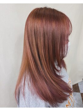 ビューティーサロン カワチ 中庄駅前店(Beauty Salon KAWACHI) ロングのサーモンピンク