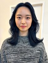 パーク 福岡天神西通り店(parc)&nbsp;アップバング　顔周りレイヤーカット　くびれヘア　ブルージュ