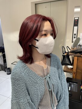 ノラキチジョウジ(NORA KICHIJOJI) ハイトーンカラーウルフボブフェイスレイヤーロングレイヤー