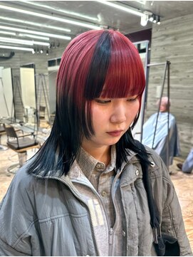 ヲタク(wotaku.) デザインカラー暖色カラー派手髪セクションカラーポイントカラー