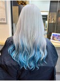 ロングレイヤーホワイトパールブルー20代