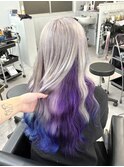 【ホワイトカラー×裾ブルー×インナーパープル】SAKI