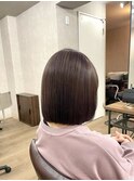 ショコラブラウン　透明感カラー　ボブ　宇都宮