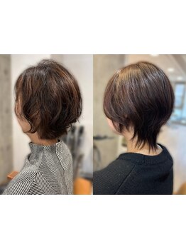 [個室＆女性Staffのみで相談しやすい]白髪ぼかしハイライトや前髪/顔周りも綺麗に染める白髪染め[髪質改善]