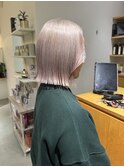 切りっぱなしボブ/ホワイトグレージュ