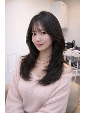 キューミー(Qmee) 韓国レイヤー　ロング　暗髪　春カラー