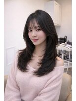 キューミー(Qmee) 韓国レイヤー ロング 暗髪 春カラー