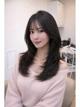 キューミー(Qmee) 韓国レイヤー ロング 暗髪 春カラー