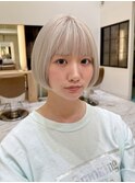 直樹/ボブ/タッセルボブ/ハイトーンボブ/ホワイトカラー/艶髪