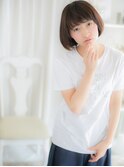 黒髪グレーベージュ小顔前下がりぱっつんボブc5越谷20代30代40代