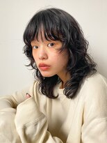 ナリー(Nary)&nbsp;wolfperm × 透明感 暗髪カラー