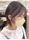★ショコラアッシュ_ウルフカット_インナーピンクパープル★
