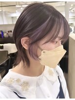 シーン(seen)&nbsp;★ショコラアッシュ_ウルフカット_インナーピンクパープル★