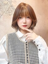 ロンド クラン 岡崎(Lond Clan)&nbsp;小顔ヘア　ヌーディーカラー　韓国ボブ　切りっぱなしボブ