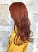 テラコッタオレンジ オレンジカラー ロングヘア