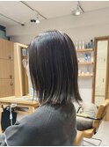 オリーブグレージュ/オリーブカラー/切りっぱなし/外ハネ