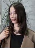 髪質改善縮毛矯正韓国風レイヤーカットダブルカラーベージュ