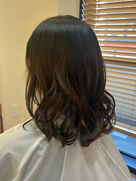 ヘアリゾート粋 トゥジュ 池袋東口店(tujuh) ゆるふわミディ/コテ巻きカール/ダークブラウン