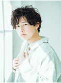 黒髪ボブルフネビージュ小顔ワンレンスペインカール