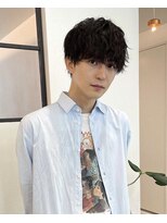 メンズ無造作ニュアンスマッシュカットパーマ（表参道原宿）