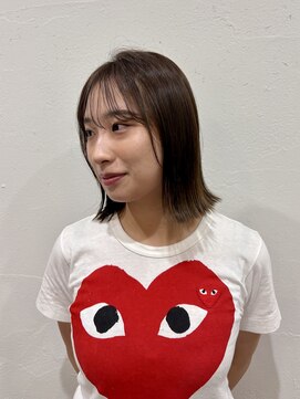 リアス ヘアデザイン(rias) 切りっぱなしボブ/ヘーゼルベージュココアベージュ/抜け感カラー